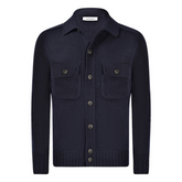 Wool and Cashmere Overshirt in Navy