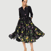 Long Lemon Shirt Dress with Full Skirt