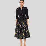 Long Lemon Shirt Dress with Full Skirt