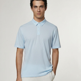 Short Sleeve Linen Polo in Sky Blue