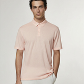 Short Sleeve Linen Polo in Light Pink