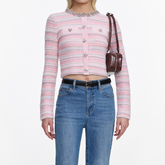 Pink Textured Cardigan