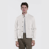 Soil Techno Linen Bomber Jacket in Oat