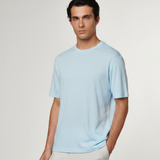 Short Sleeve Linen T-Shirt in Sky Blue