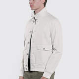 Soil Techno Linen Bomber Jacket in Oat