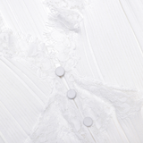 White Lace Trim Knit Top