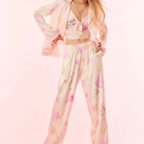 Helia Satin Floral Wide Leg Pant
