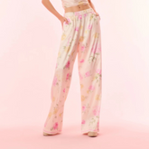 Helia Satin Floral Wide Leg Pant