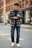 Cashmere Flannel Check Shirt