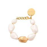 Organic Pearl Bracelet with Gold Pearl