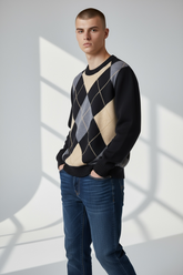 Merino Wool Argyle Sweater