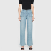 Le Slim Palazzo Bardot Pocket in Light Denim