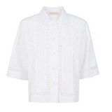 White Broderie Anglaise Cotton Shirt