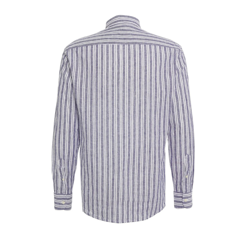 Blue Striped Button-Down Shirt