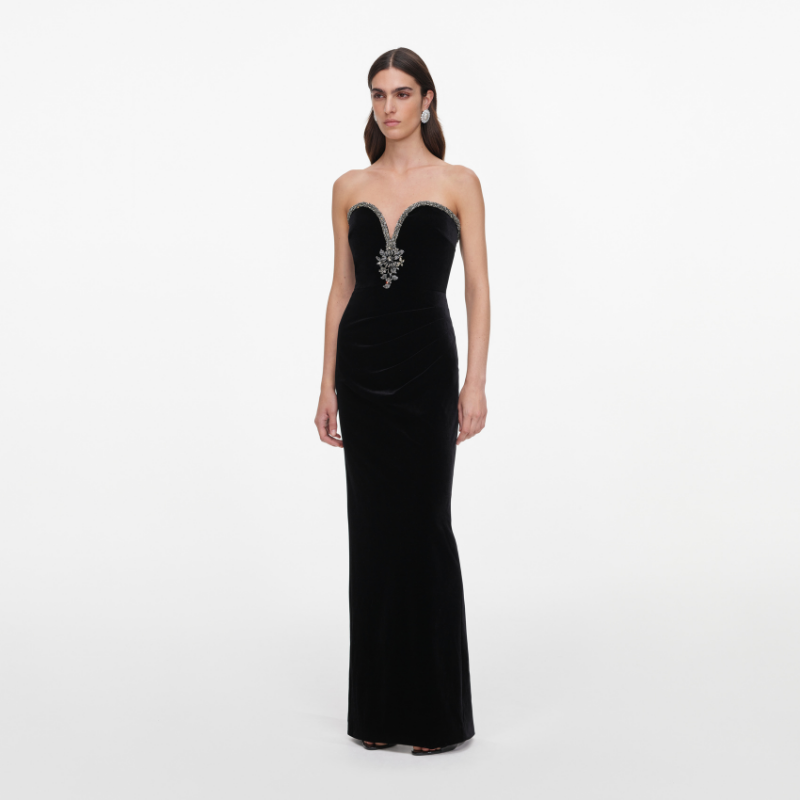 Black Velvet Maxi Dress