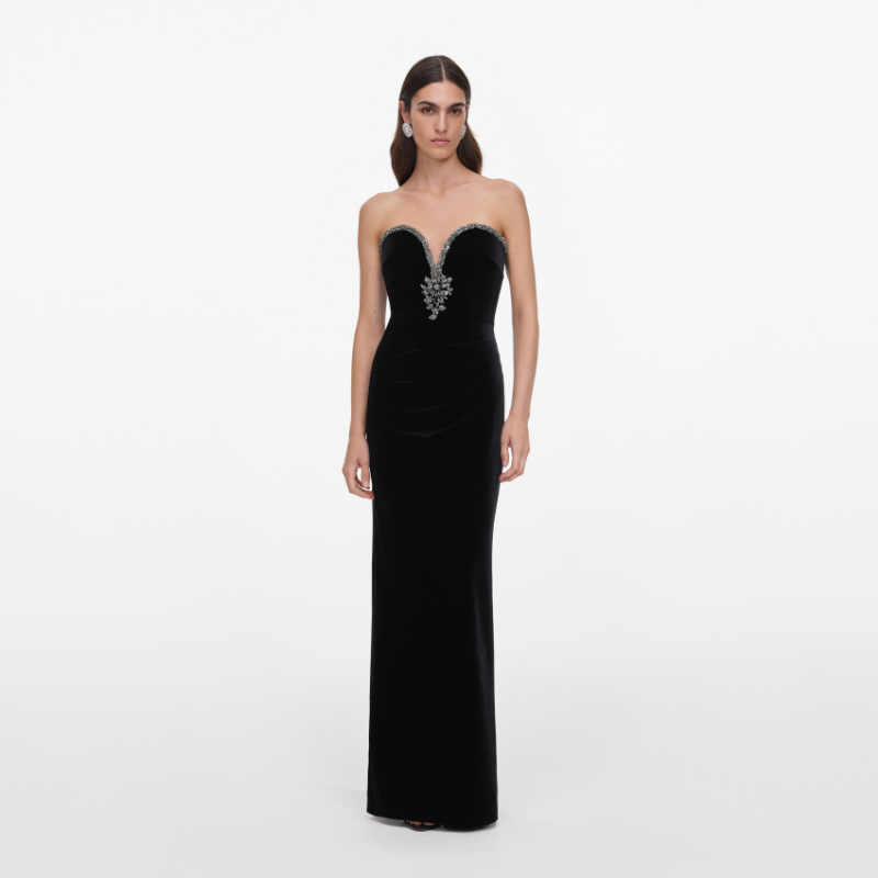 Black Velvet Maxi Dress