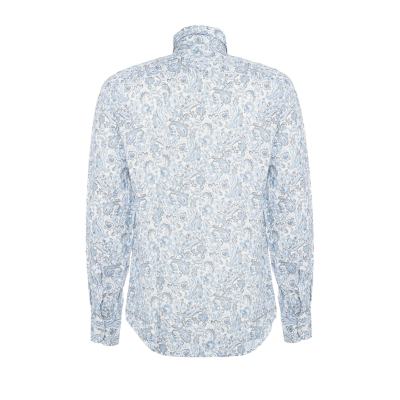 Linen Paisely Printed Button-Down Shirt