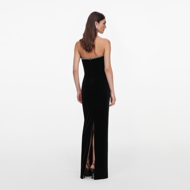 Black Velvet Maxi Dress