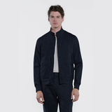 Soil Techno Linen Bomber Jacket in Navy