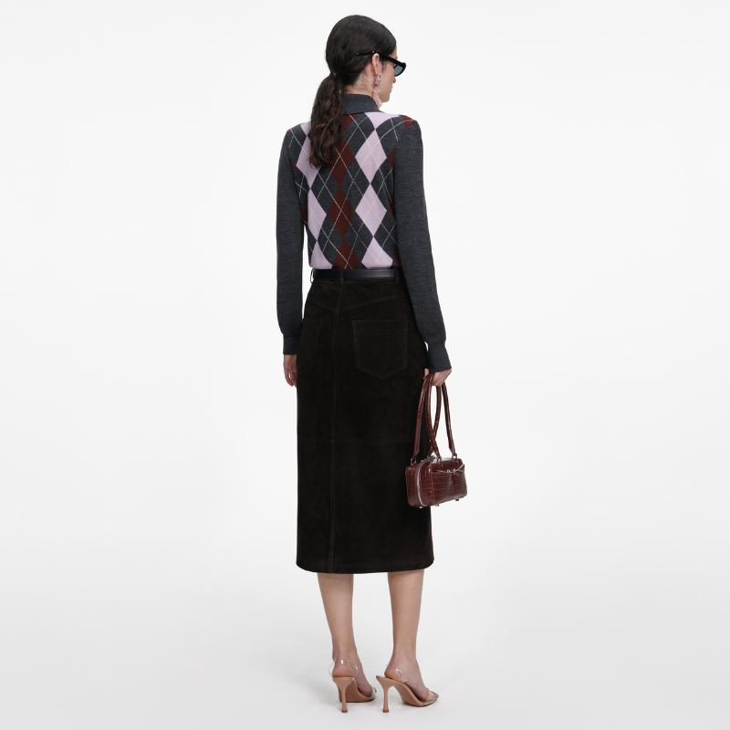 Grey Argyle Lightweight Jumper