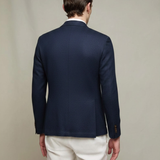 Linen Cotton Jersey Blazer in Navy