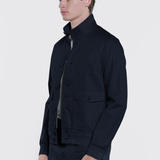 Soil Techno Linen Bomber Jacket in Navy