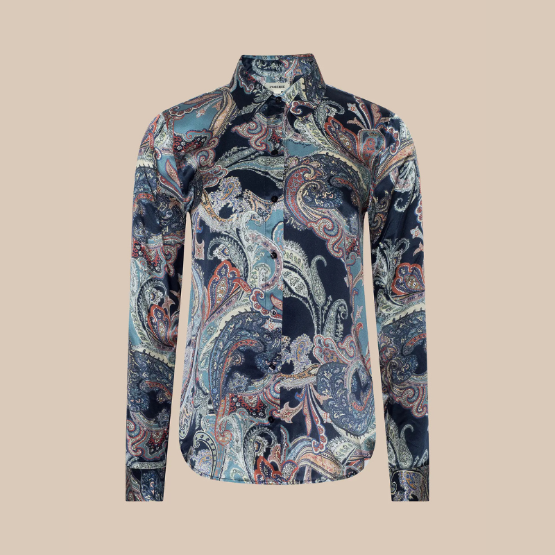 Tyler Silk Blouse in Midnight Multi Besarabian Paisley
