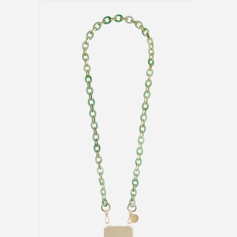 The Cassy Phone chain - Mint Green & Gold