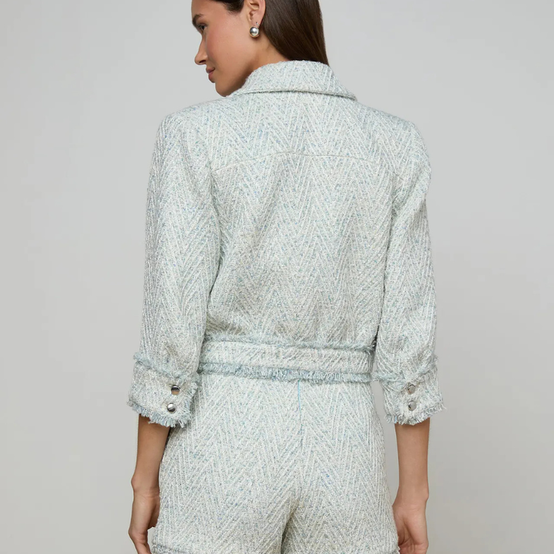 Jia Fringed Tweed Jacket | L'AGENCE – Square One London