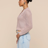 Blanca Sequin Cardigan in Rose