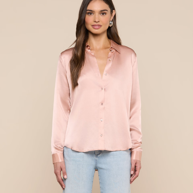 Tyler Silk Blouse in Misty Rose