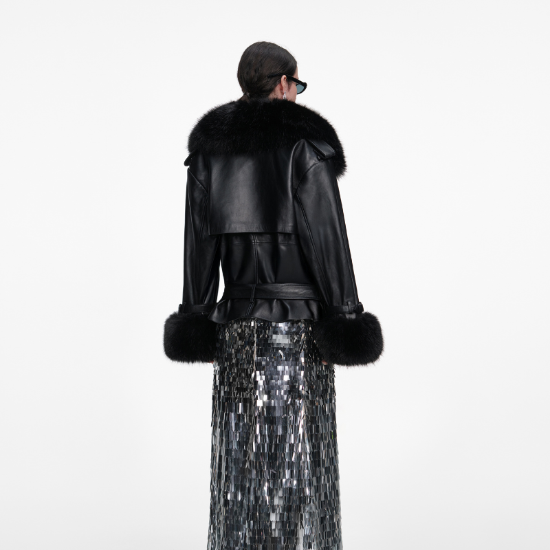 Black Belted Leather Jacket