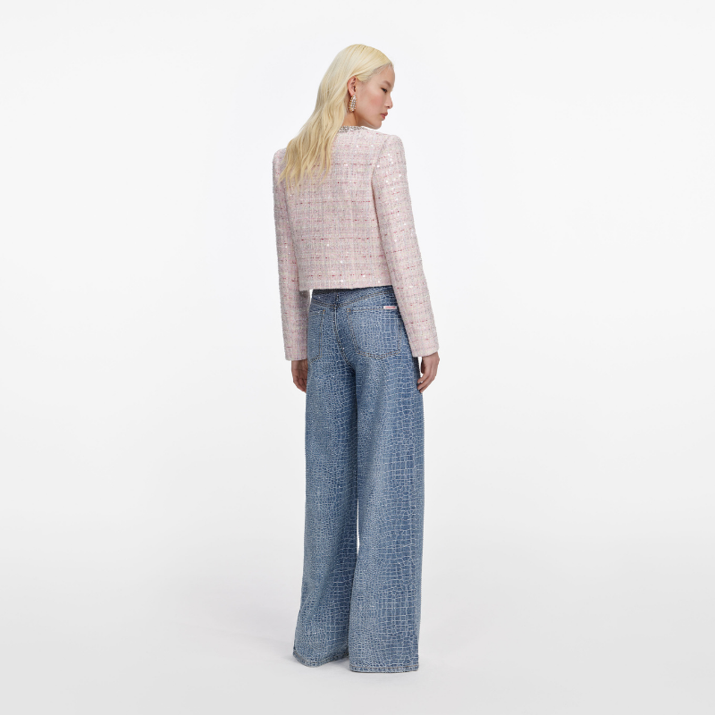 Pink Sequin Boucle Jacket