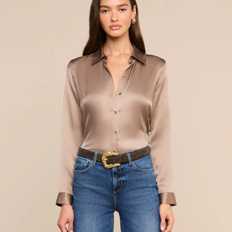 Tyler Silk Blouse in Light Cardamom