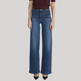 Le Slim Palazzo Modernist in Mid Denim