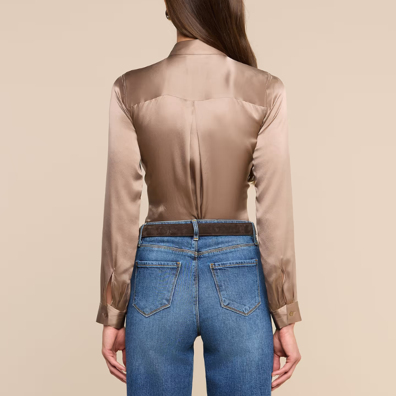 Tyler Silk Blouse in Light Cardamom