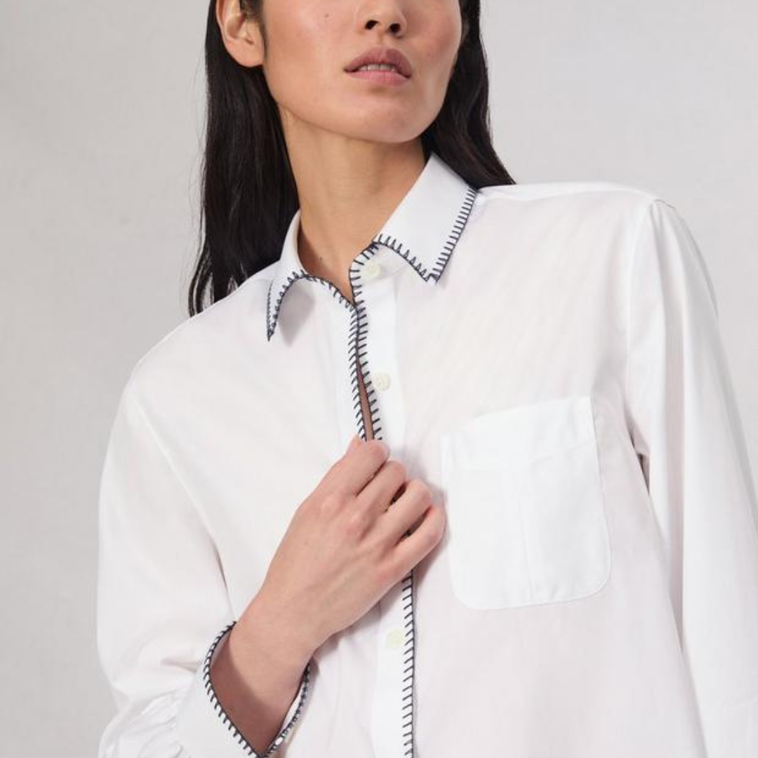 Maxine Cotton Blanket Stitch Shirt