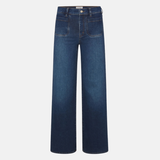 Le Slim Palazzo Modernist in Mid Denim