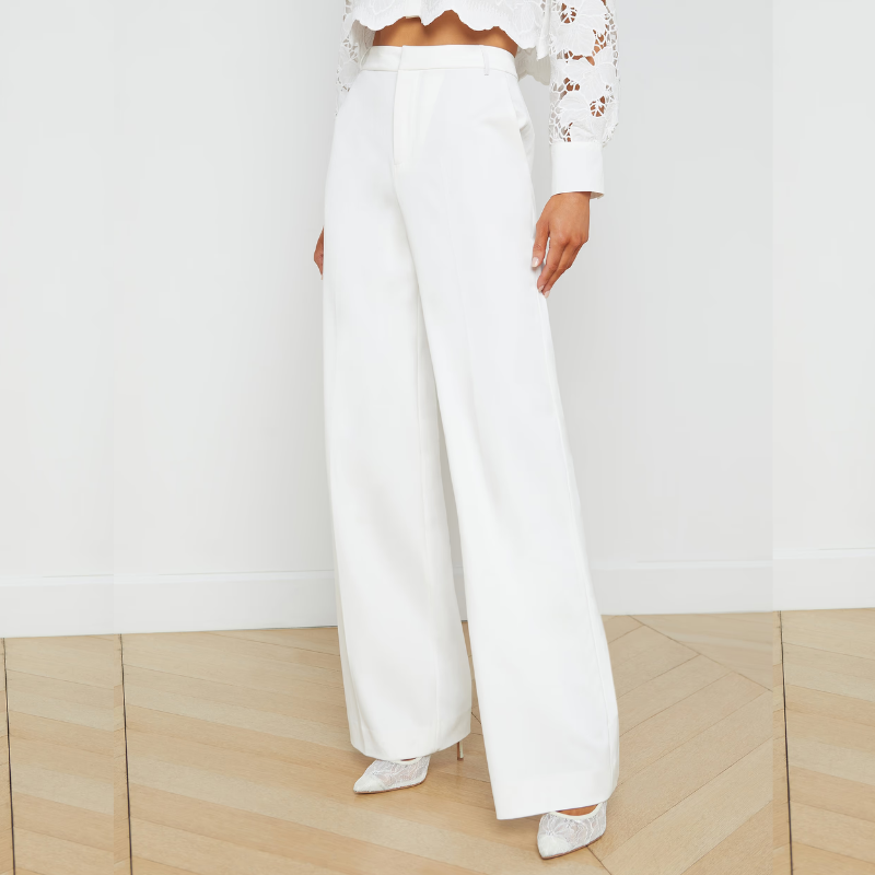 Livvy Wide-Leg Trousers in White