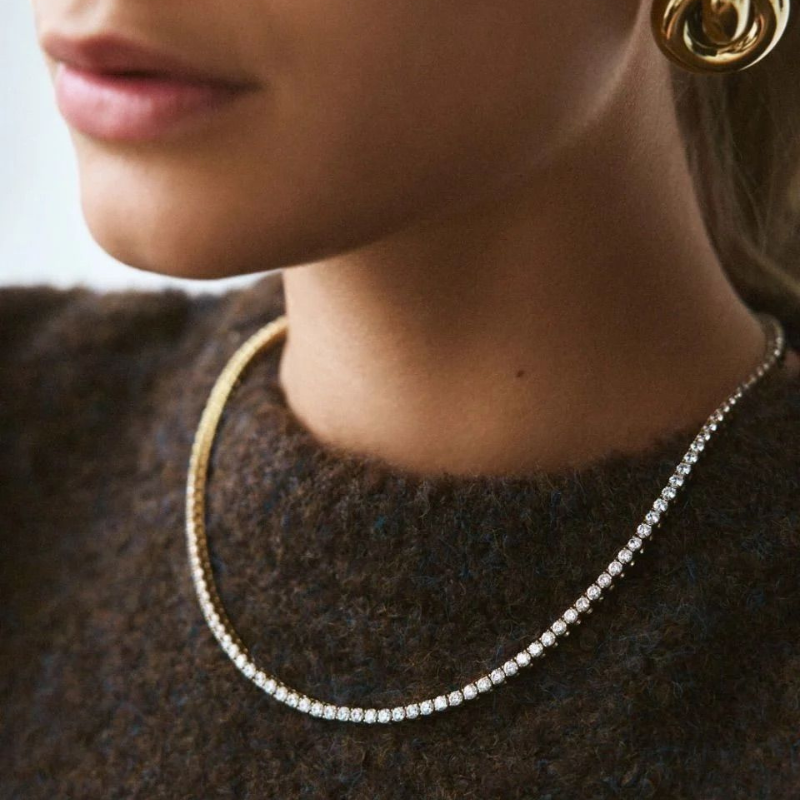 Tennis Necklace Gold