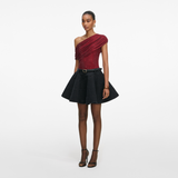 Burgundy Rhinestone Drape Top