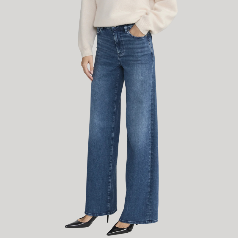 Le Slim Palazzo in Mid Denim