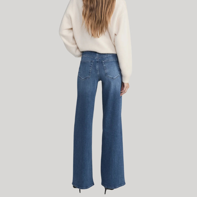 Le Slim Palazzo in Mid Denim