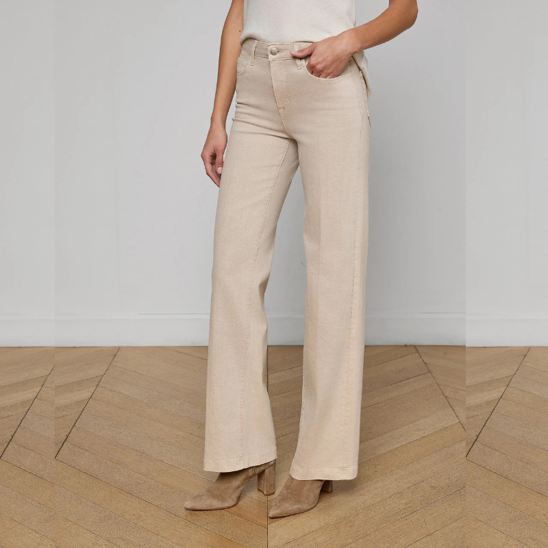 Clayton Wide-Leg Jean in Biscuit