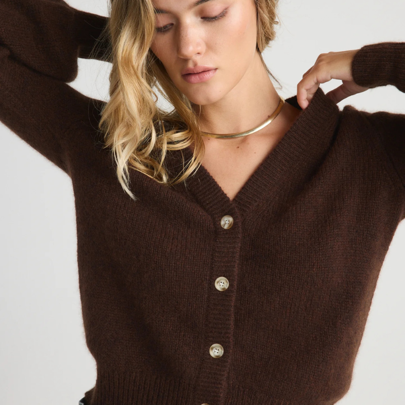 Isa Balloon-Sleeve Cardigan