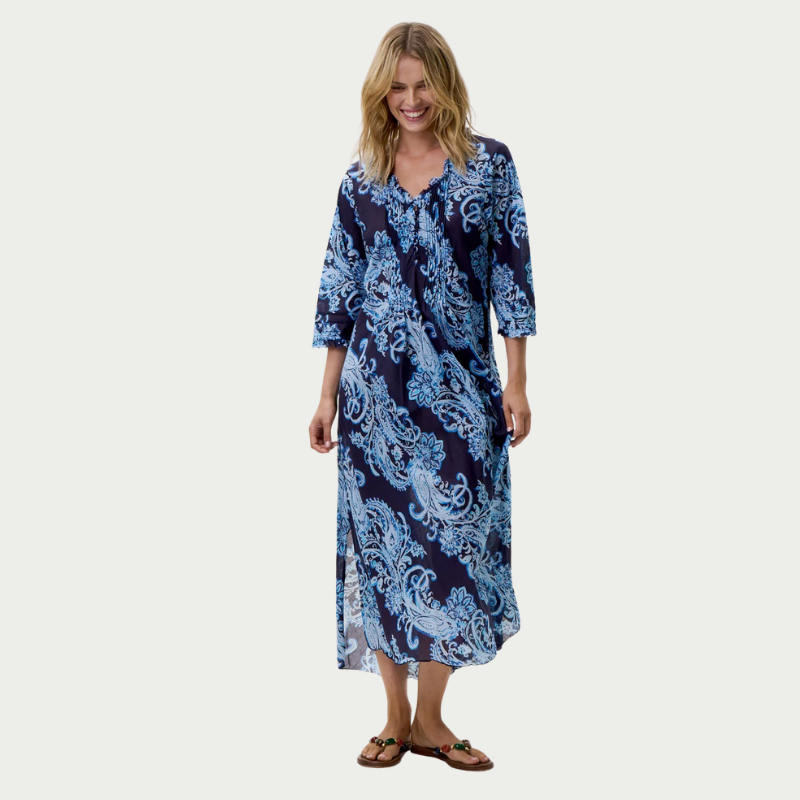 Long Poppy Barbuda Cotton in Navy