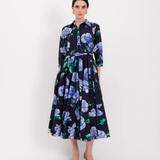 Navy Floral Shirt Dress