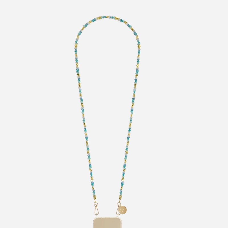 Liviya Beaded Phone Chain in Blue