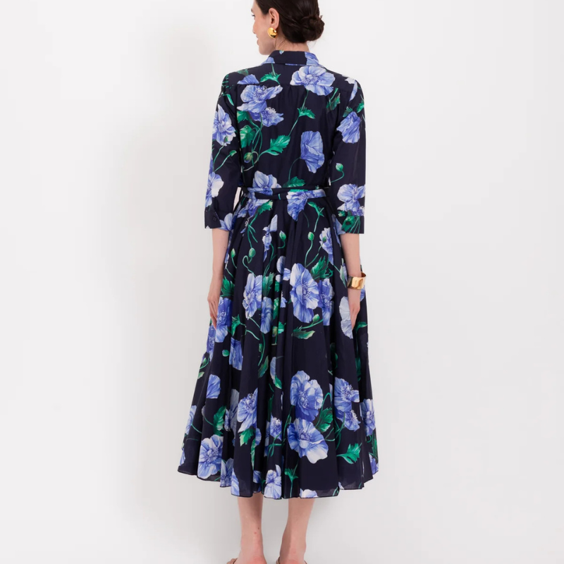 Navy Floral Shirt Dress