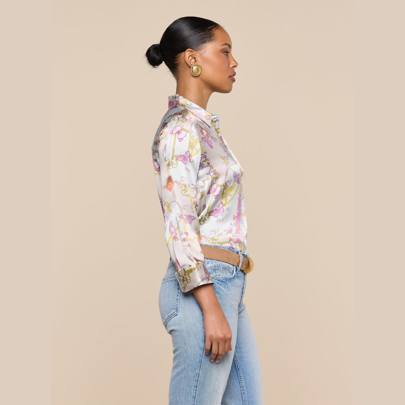 Dani Silk Blouse in Multi Baroque Floral